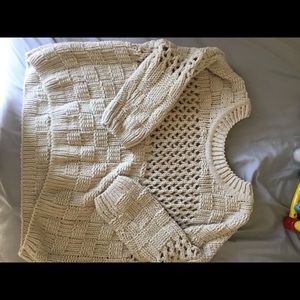 Chunky knitted cream sweater